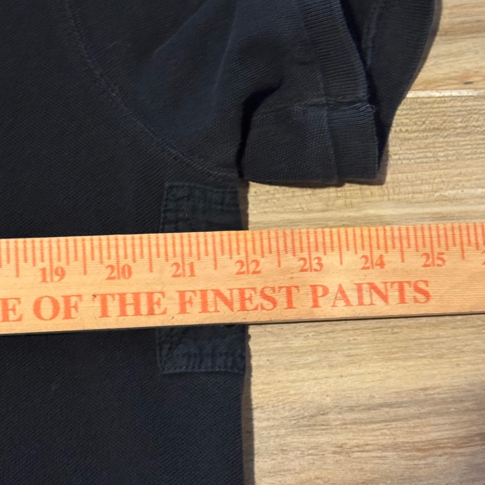 Polo Ralph Lauren Mens Black Custom Fit Big Pony Polo Shirt Red Striped Collar L - Picture 6 of 6